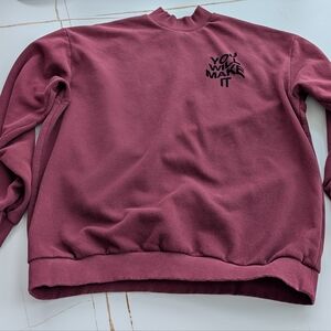 Bershka Maroon Crewneck Sweater